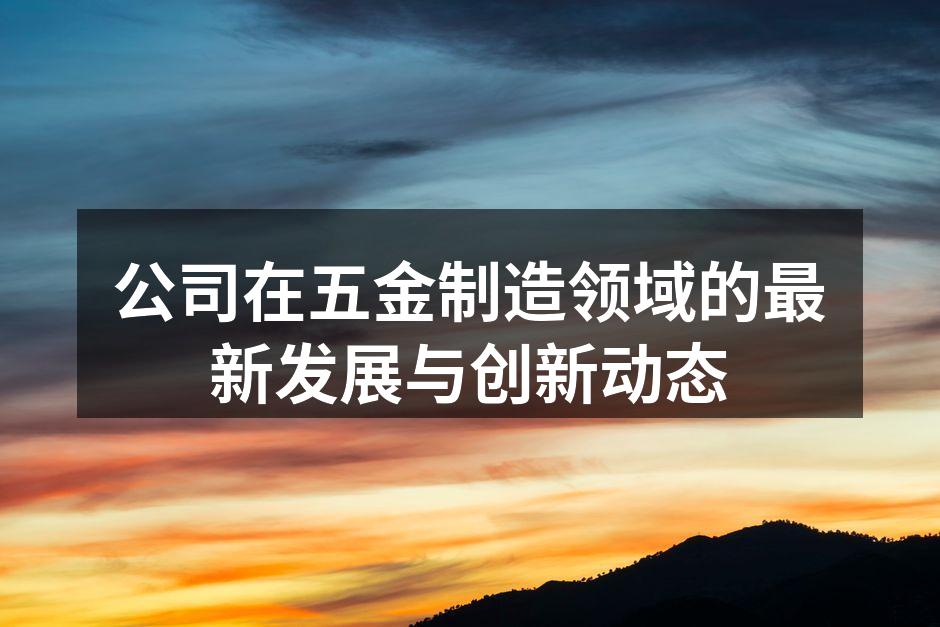 五金制造设备升级现场